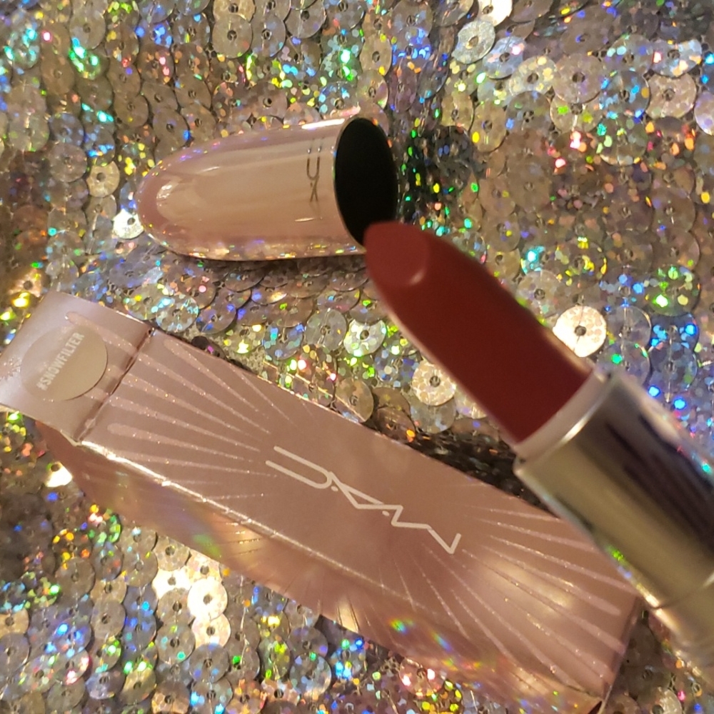 🧚♀️#SNOWFILTER Mac Cosmetics DISCONTINUED Frosted Firework Lipstick NWT - Picture 5 of 5